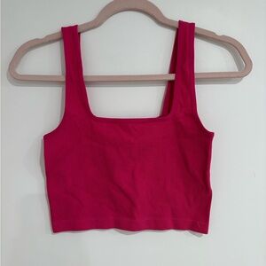 Bozzolo Ribbed Square-Neck Crop Tank